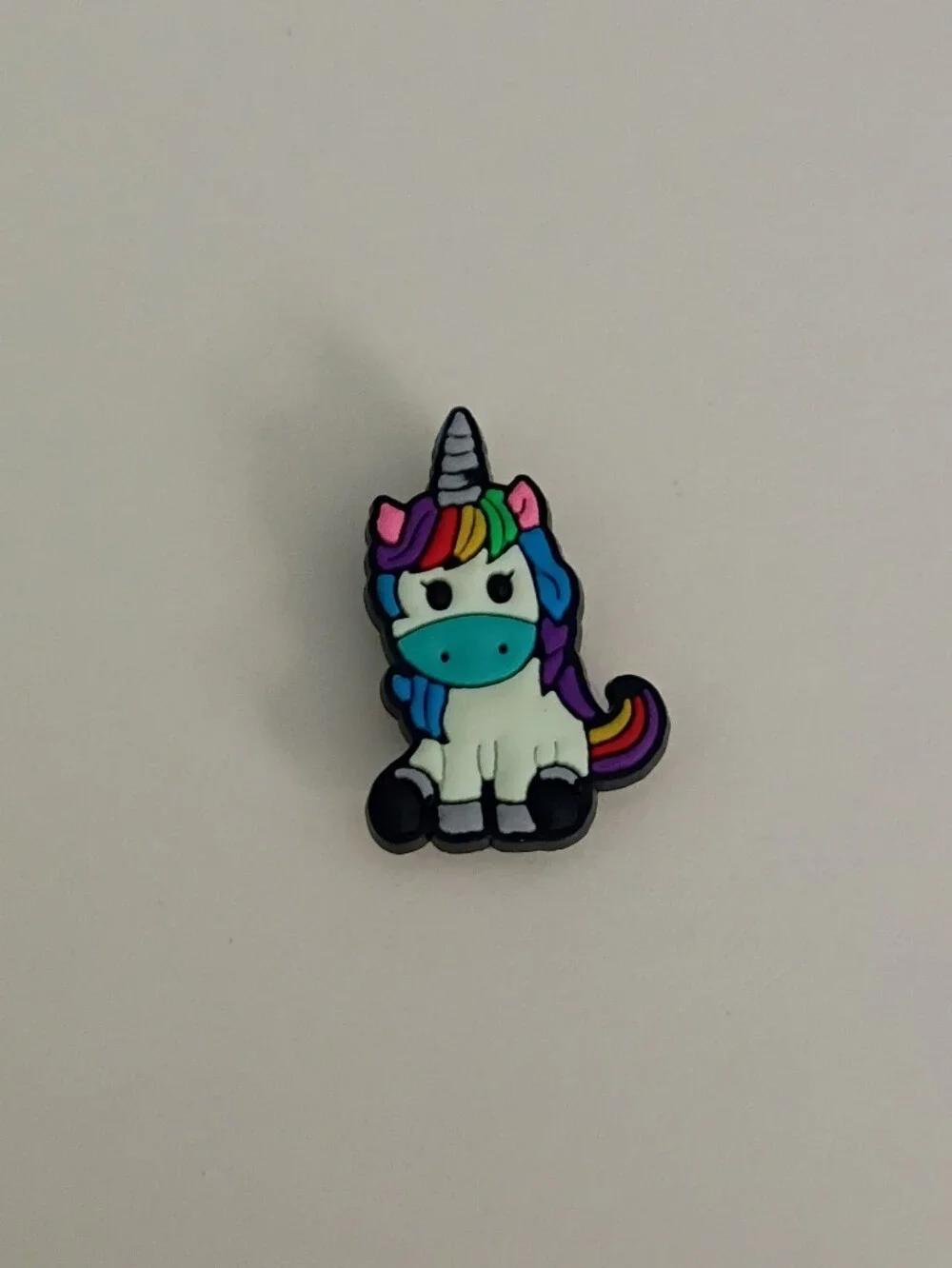 10 for $10 Jibbitz Croc Charms - White Unicorn w/ Multicolored Hair 2
